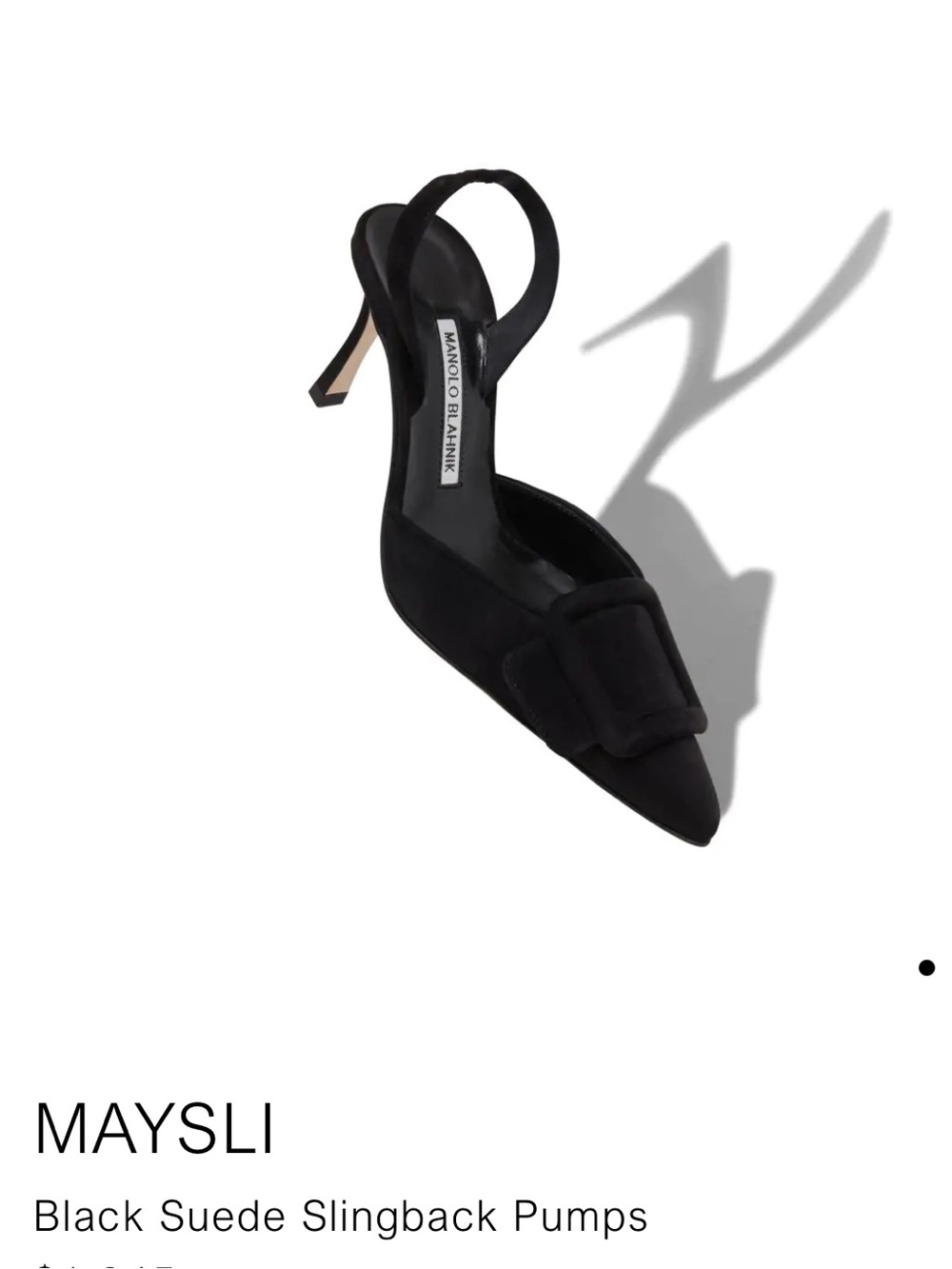 Manolo Blahnik Maysli Black Suede Slingback Pumps